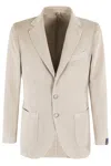 Santaniello Two-button Jacket In Light Ramie Blend In Grey