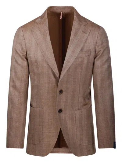 Santaniello Two-button Patch-pocket Blazer In Brown