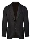 Santaniello Tailored Black Blazer With Notched Lapels In Black