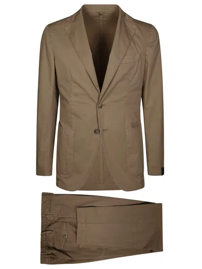 Santaniello Two-button Tailored Suit With Relaxed-fit Pants In Brown