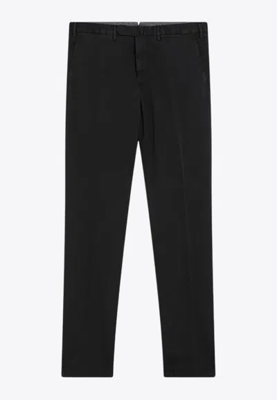 Santaniello Washed Straight-leg Pants In Black