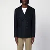 Santaniello Double-breasted Jacket In Wool-blend In Blue