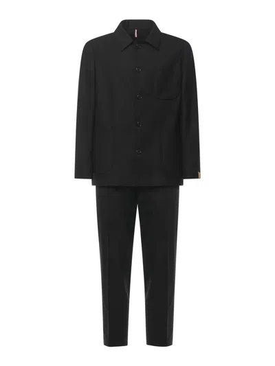 Santaniello Wool Blend Suit In Black