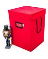 Santa's Bag 17" Christmas Nutcracker Collectibles Storage Box In Red