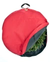 Santa's Bag 30" Hanging Christmas Wreath Storage Container In Red