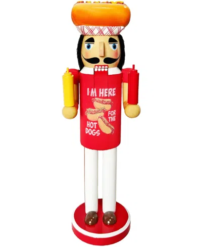 Santa's Workshop 14" Here For The Hot Dogs Nutcracker In Red