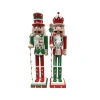 Santa's Workshop 2 Piece Nutcrackers Set In White;green;red