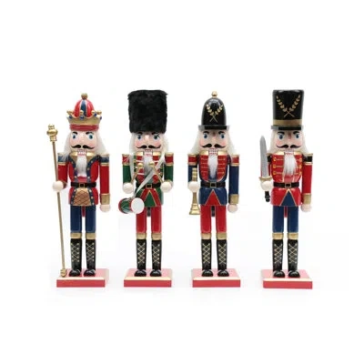 Santa's Workshop 4 Piece King And Guard Nutcrackers Set In Multi