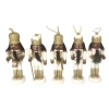 Santa's Workshop 5 Piece Glitter Nutcracker Set In Gold;white