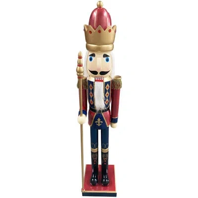 Santa's Workshop 60" Bejeweled King Nutcracker In Gold;blue;red