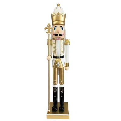 Santa's Workshop 60" White & Gold Nutcracker In Gold;white