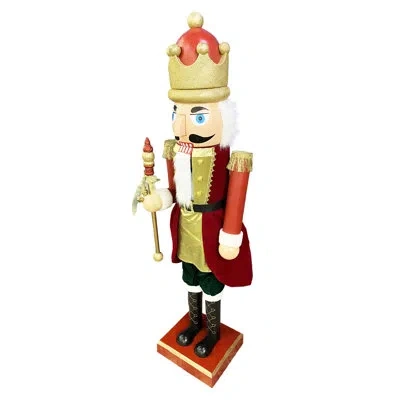 Santa's Workshop 63" Musical And Animated King Nutcracker In Gold;red