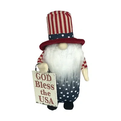 Santa's Workshop Americana Gnome In Blue;white;red