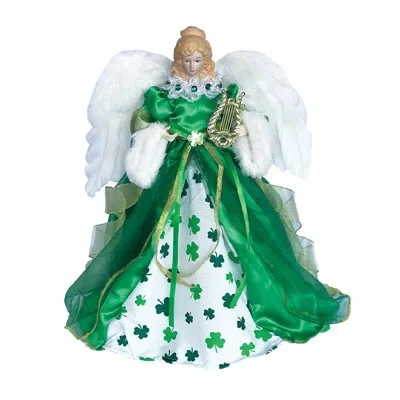 Santa's Workshop Angel Tree Topper In White;green