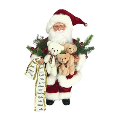 Santa's Workshop Bear Hug Claus In Brown;white;red