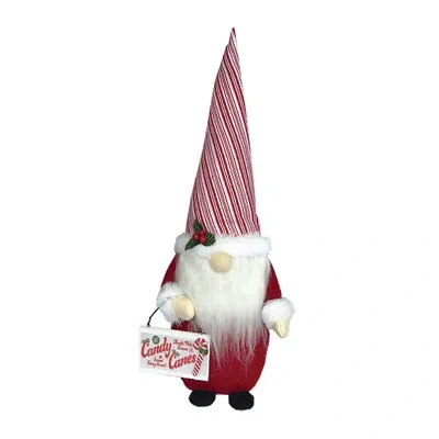 Santa's Workshop Candy Cane Gnome In White;red