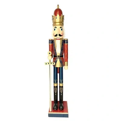 Santa's Workshop Coronation King Nutcracker In Gold;blue;red
