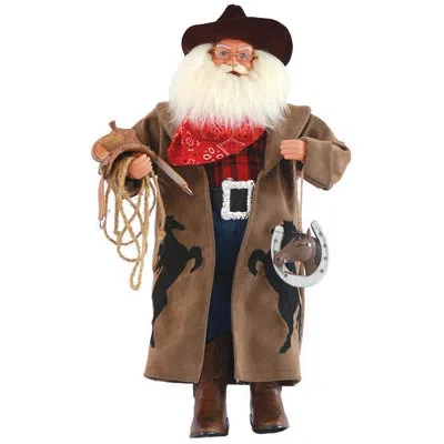 Santa's Workshop Cowboy With Horseshoe Figurine