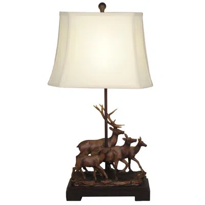 Santa's Workshop Herd Of Deer 29" Table Lamp In Brown