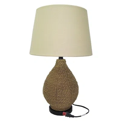Santa's Workshop Jute Jug 26.5" Table Lamp In Brown