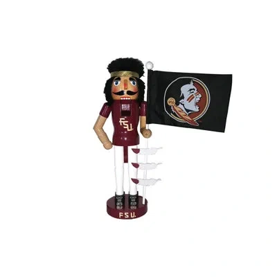 Santa's Workshop Ncaa Florida State Mascot Nutcracker Figurine In Black;white;red