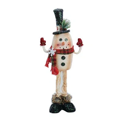 Santa's Workshop Old Fashion Snowman In Brown;white;red