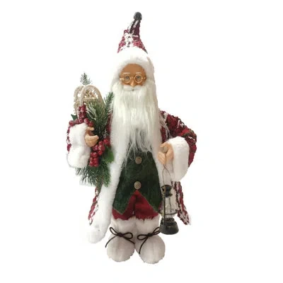 Santa's Workshop Red Woven Claus In Green;red