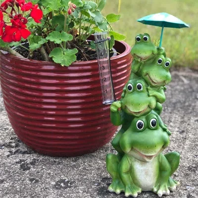 Santa's Workshop Resin Frog Rain Gauge