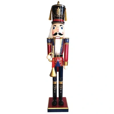 Santa's Workshop Royal Bugler Nutcracker In Blue;red