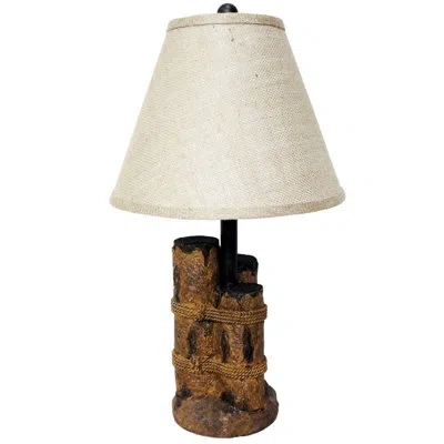 Santa's Workshop Three Wharf Poles 22" Table Lamp In Brown