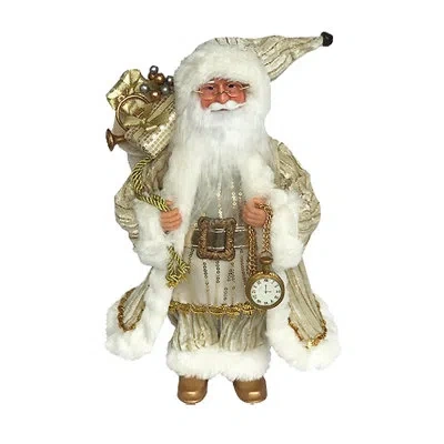 Santa's Workshop Trimmed Claus In Gold;cream;white