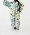 Sante Grace Beach Scene Silk Twill Kimono In Multi Pastel In Multi