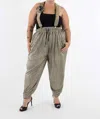 Sante Grace Luxury Crinkle Evening Jogger In Pewter In Multi