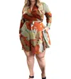 Sante Grace Perfect Wrap Dress In Corporate Camo In Multi