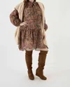 Sante Grace Sarah Cotton Voile Tunic Dress In Bright Cognac In Multi