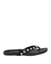 Santevincenzidue Woman Thong Sandal Black Size 7 Leather In Black