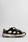 Santha Sneakers In Suede Leather Brown And White Danilo Paura In White