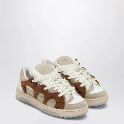 SANTHA CREAM/BROWN MESH AND SUEDE MODEL 1 SNEAKERS