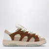 Santha Cream/brown Mesh And Suede Model 1 Sneakers In Multi