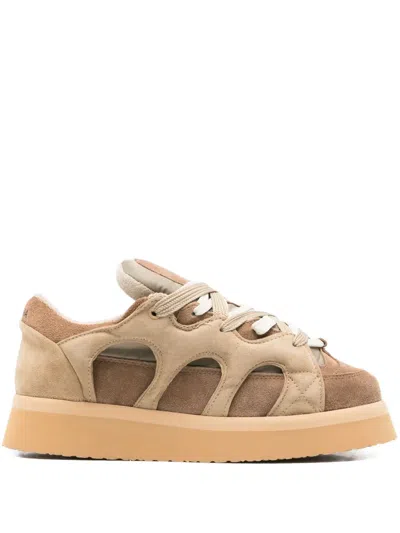 Santha Cut-out Sneakers In Brown