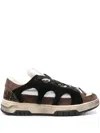 Santha Sneakers In Suede Leather Brown And White Danilo Paura In Brown