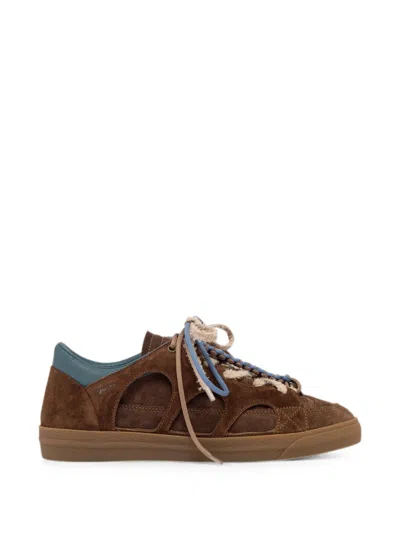 Santha Love Park Suede Cut-out Sneakers In Multi