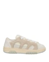 Santha Man Sneakers Cream Size 9 Leather In Multi