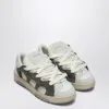 Santha Model 1 Dark Green/white Mesh And Suede Sneaker