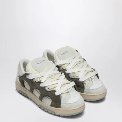 SANTHA MODEL 1 DARK GREEN/WHITE MESH AND SUEDE SNEAKER