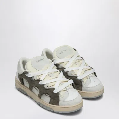Santha Model 1 Dark Green/white Mesh And Suede Sneaker In Multi