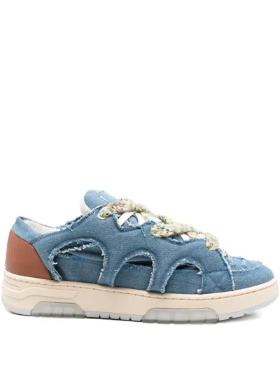 Santha Model 1 Denim Cut-out Sneakers In Blue