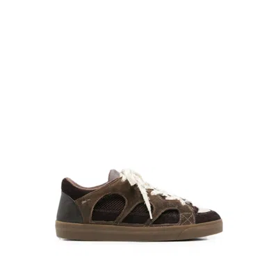 Santha Love Park Cut-out Panelled Sneakers In Brown