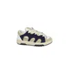 Santha Model 1 Cream/navy Blue Mesh And Suede Sneaker In Black