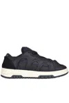 Santha Suede And Techno Fabric Sneakers In Black